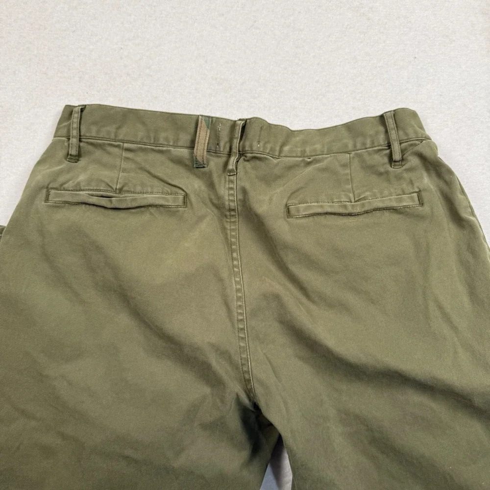 Taylor Stitch Chino Pants Mens 31 Olive Green‎ Patchwork Raw Hem Straight Leg